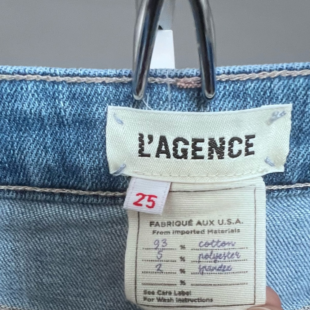 L’AGENCE Frayed Skinny Jeans SZ 25 Tahoe Blue Casual Faded Cropped Stretch - Picture 8 of 9